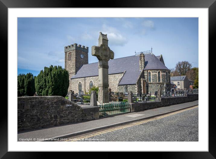 Dromore Cathedral and Cross, Northern Ireland Framed Mounted Print by David McFarland