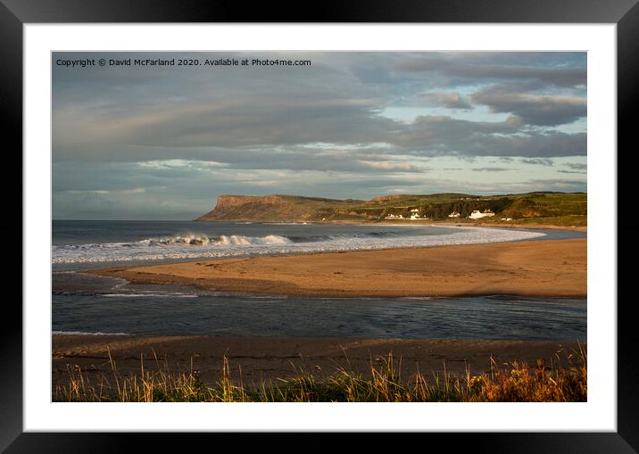 Evening falls over Ballycastle bay Framed Mounted Print by David McFarland