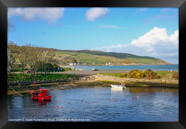 Cushendun harbour on the scenic Antrim coast in No Framed Print by David McFarland