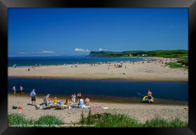 Bathing on the Margy River at Ballycastle, Norther Framed Print by David McFarland