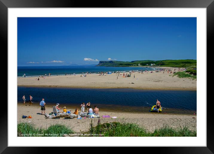 Bathing on the Margy River at Ballycastle, Norther Framed Mounted Print by David McFarland