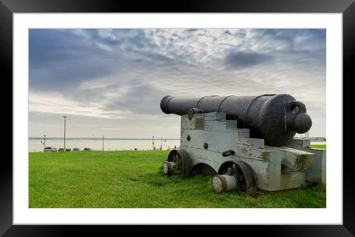 Portsmouth Cannon Framed Mounted Print by Rob Camp