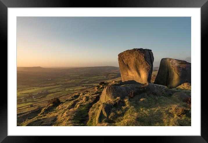 Peak District Sun Set Framed Mounted Print by Rob Camp
