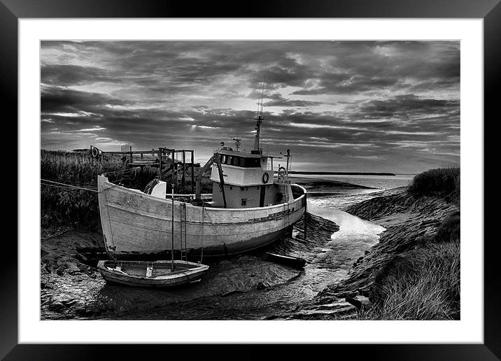 BEACHED BOAT Framed Mounted Print by Martin Parkinson