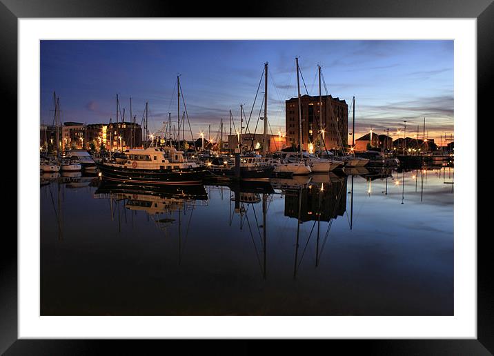 harbour nights Framed Mounted Print by Martin Parkinson