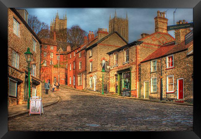 Steep Street Lincoln 2013 Framed Print by Martin Parkinson