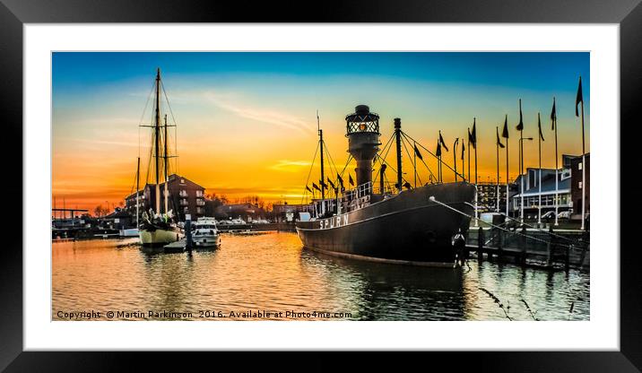 Hull Marina Sunset   4523 Framed Mounted Print by Martin Parkinson