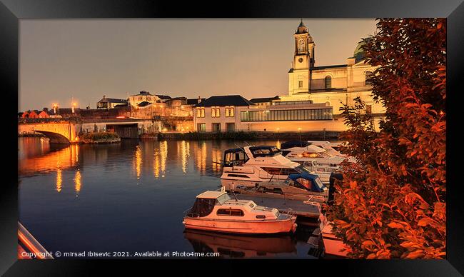 City at sunset  Framed Print by mirsad ibisevic