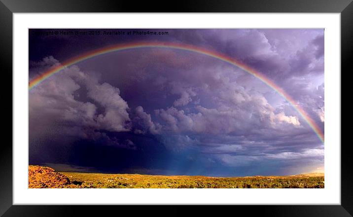 Rainbow over the Desert Storm Framed Mounted Print by Heath Birrer