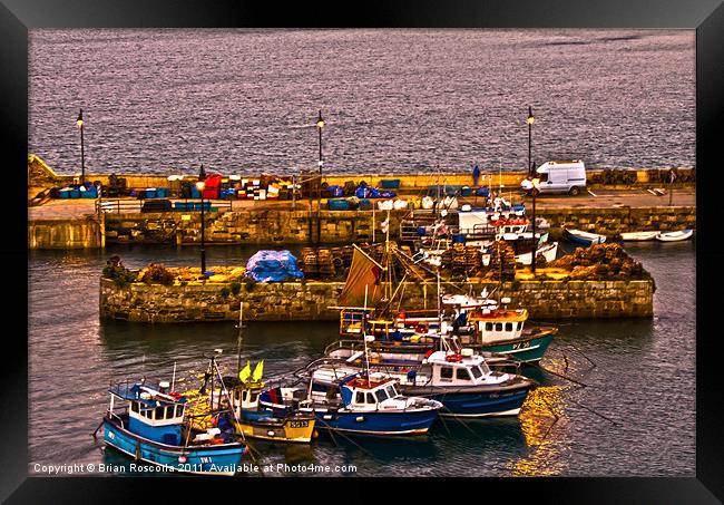 Fishing Boats of Newquay Framed Print by Brian Roscorla