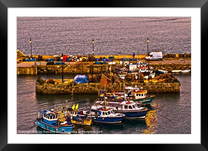 Fishing Boats of Newquay Framed Mounted Print by Brian Roscorla