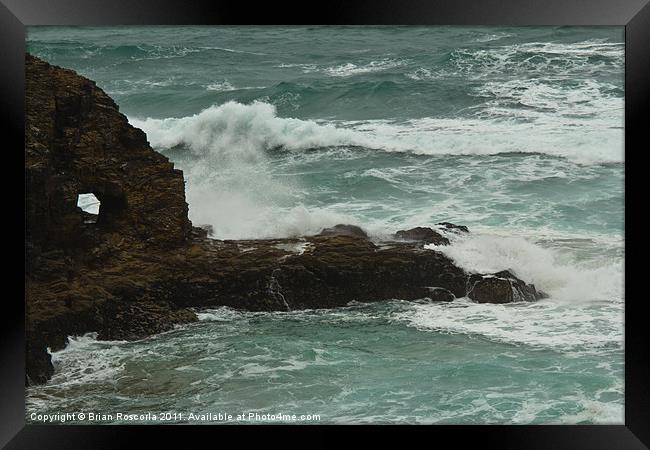 Perranporth in the winter Framed Print by Brian Roscorla