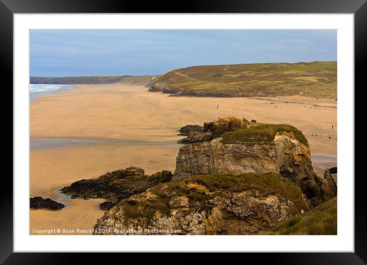Perranporth in the winter Framed Mounted Print by Brian Roscorla