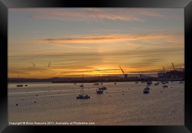 Sunrise Falmouth Docks Framed Print by Brian Roscorla