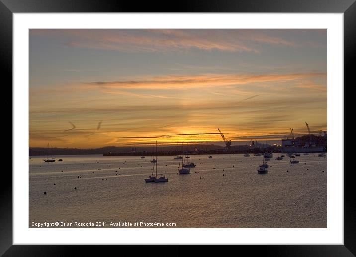 Sunrise Falmouth Docks Framed Mounted Print by Brian Roscorla