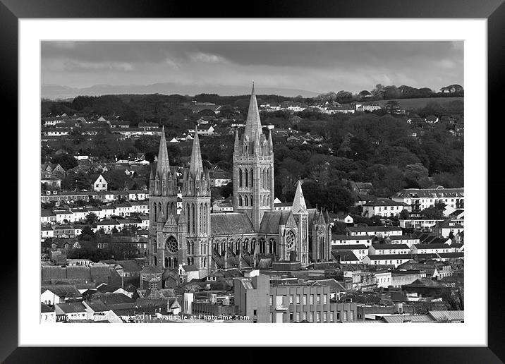 Truro Cathedral Mono Framed Mounted Print by Brian Roscorla