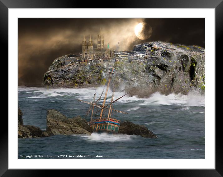 Cornish Wreckers Framed Mounted Print by Brian Roscorla