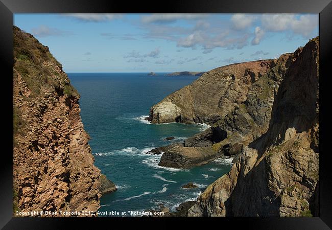 Cornish Seascape St Agnes Framed Print by Brian Roscorla