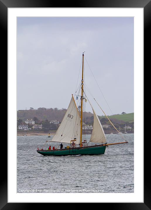 Passing St Mawes Framed Mounted Print by Brian Roscorla