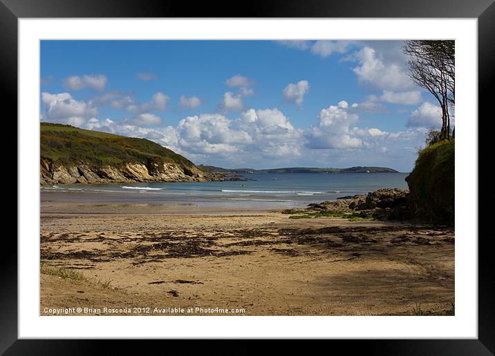 Cornish Seascape Maenporth Framed Mounted Print by Brian Roscorla