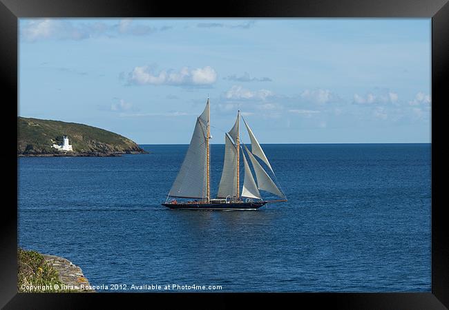 Blue Schooner 03 Framed Print by Brian Roscorla