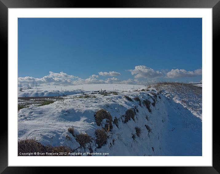 Snow on the Brecon Beacons Framed Mounted Print by Brian Roscorla