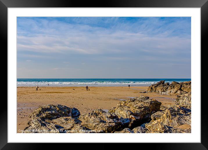 The Beach at Porthtowan Cornwall Framed Mounted Print by Brian Roscorla