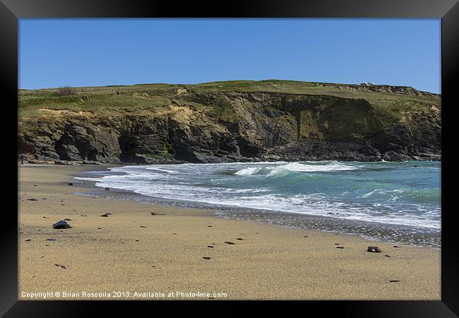 Cornish Seascape Gunwalloe Framed Print by Brian Roscorla