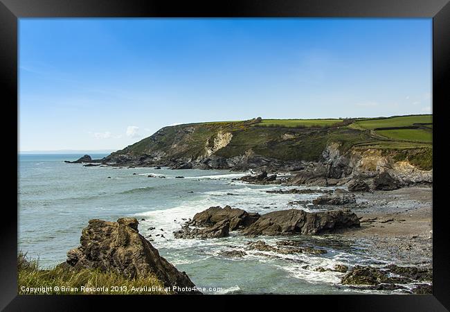 Cornish Seascape Gunwalloe Framed Print by Brian Roscorla