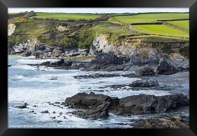 Cornish Seascape Gunwalloe Framed Print by Brian Roscorla