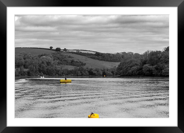 River Fal Mono Framed Mounted Print by Brian Roscorla