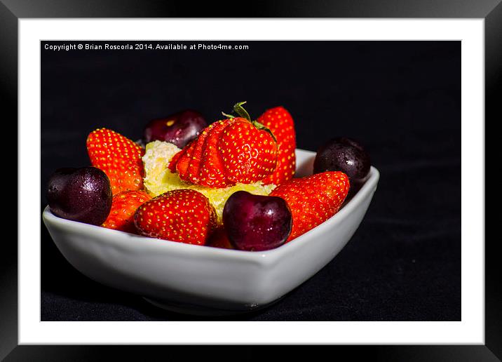 Strawberries and Cream Framed Mounted Print by Brian Roscorla