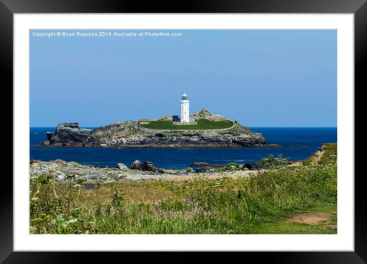 Godrevy Lighthouse Framed Mounted Print by Brian Roscorla