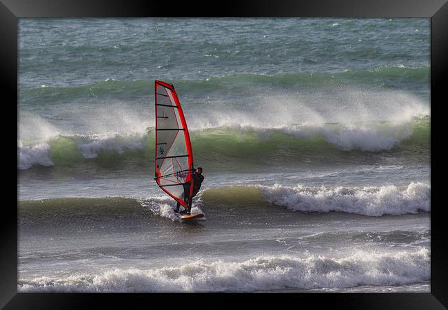 The Wind Surfer Framed Print by Brian Roscorla