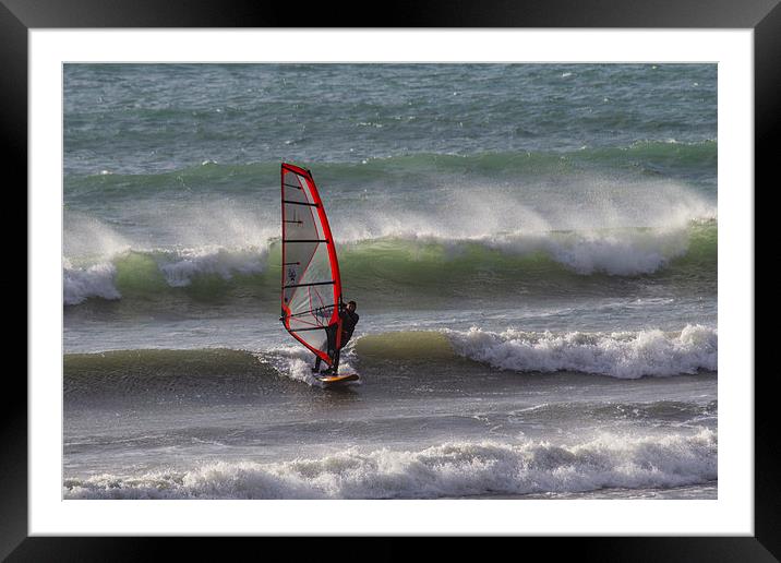 The Wind Surfer Framed Mounted Print by Brian Roscorla