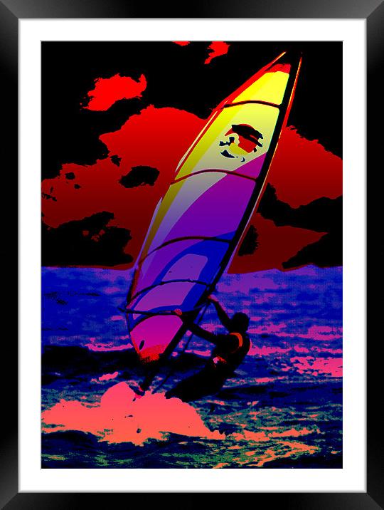 The Wind Surfer Framed Mounted Print by Brian Roscorla