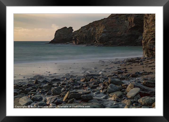 Trevellas Cove Cornwall Framed Mounted Print by Brian Roscorla