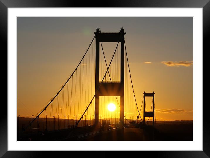 Severn Bridge Sunset Framed Mounted Print by Brian Roscorla