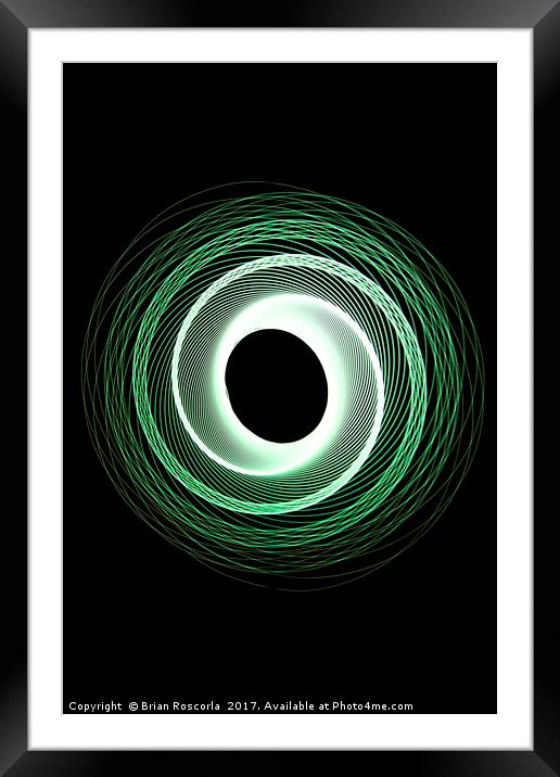 Spirograph Green Framed Mounted Print by Brian Roscorla