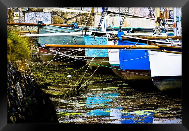 Oyster Boats Laid up at Mylor Framed Print by Brian Roscorla