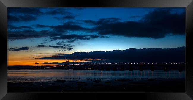 New Severn Bridge at Dusk Framed Print by Brian Roscorla