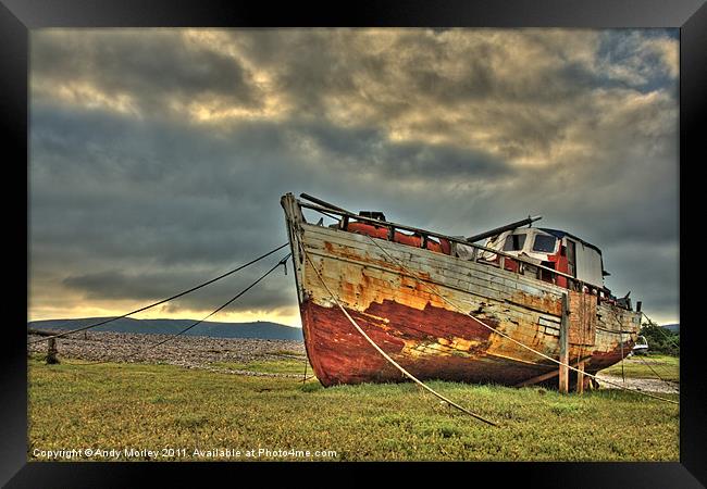 Boat in Porlock Weir Framed Print by Andy Morley