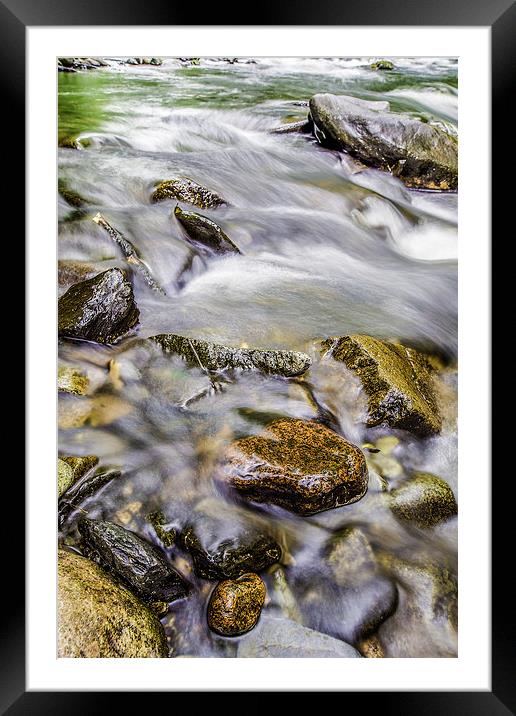  Stones in the River Tavy Framed Mounted Print by Mark Gorton