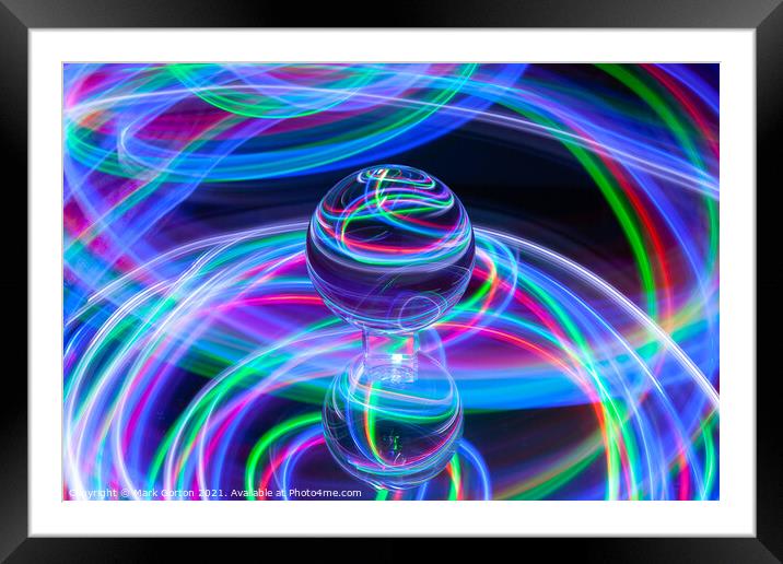 Abstract Crystal Ball Light Painting 1 Framed Mounted Print by Mark Gorton