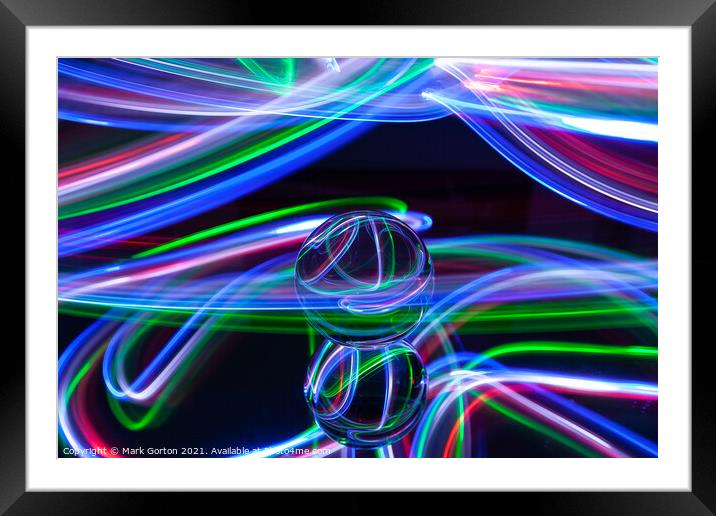 Abstract Crystal Ball Light Painting  Framed Mounted Print by Mark Gorton