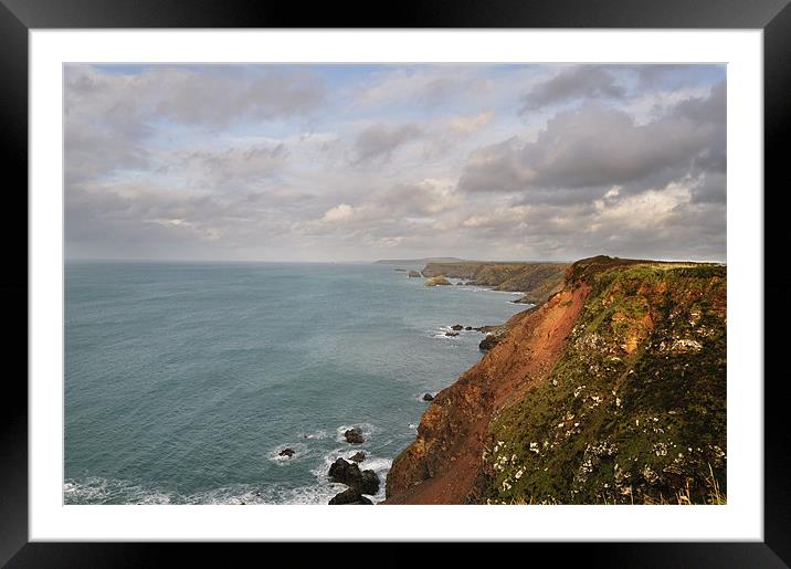 North Cornwall Coast, North Cliffs to Perranporth Framed Mounted Print by C.C Photography