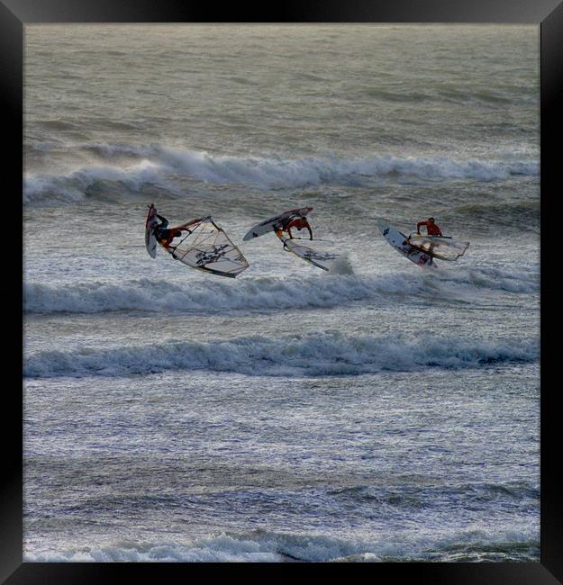 Airborne Windsurfing Framed Print by C.C Photography