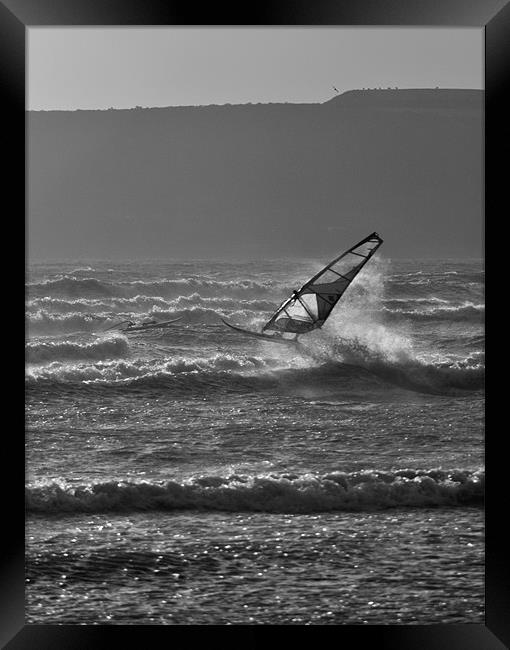 Windsurfer, Marazion, Cornwall Framed Print by C.C Photography
