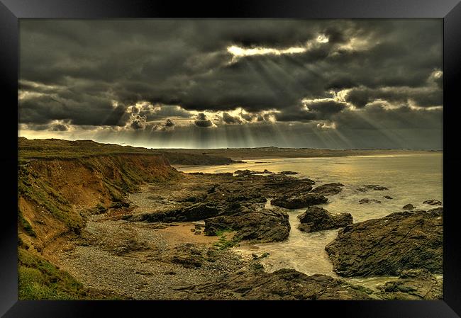 Storm Approaching Gwithian Towans Framed Print by C.C Photography