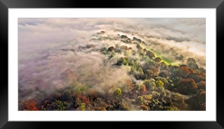 Autumn Mist Panorama Framed Mounted Print by Steve Marriott